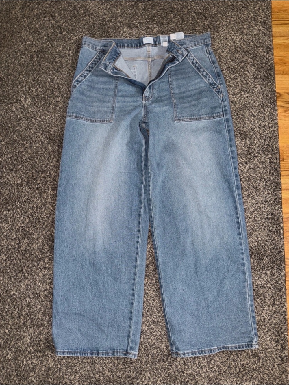 Time and Tru Light Blue Wide Leg baggy Jeans